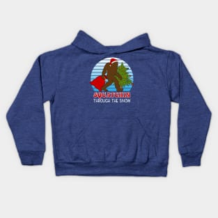 Funny Christmas Santa Bigfoot Kids Hoodie